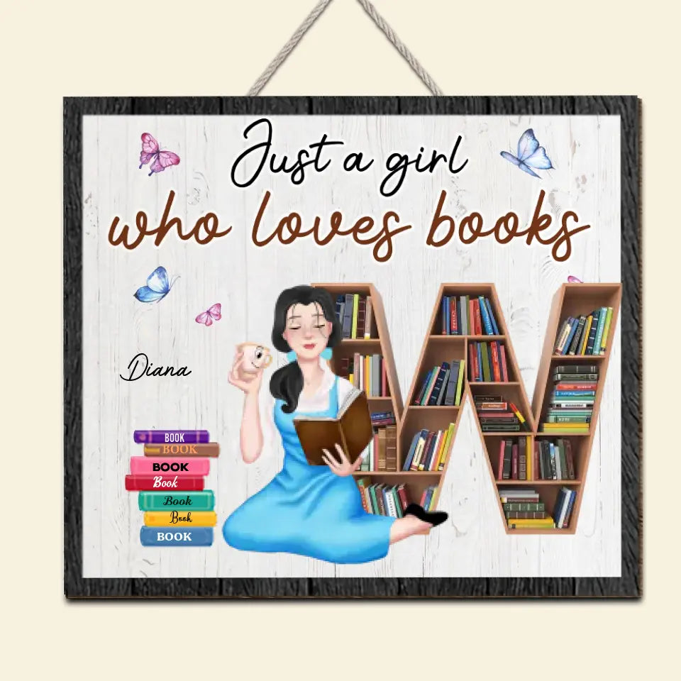 Personalized Gifts For Book Lovers Wood Sign Just A Girl Who Loves Books