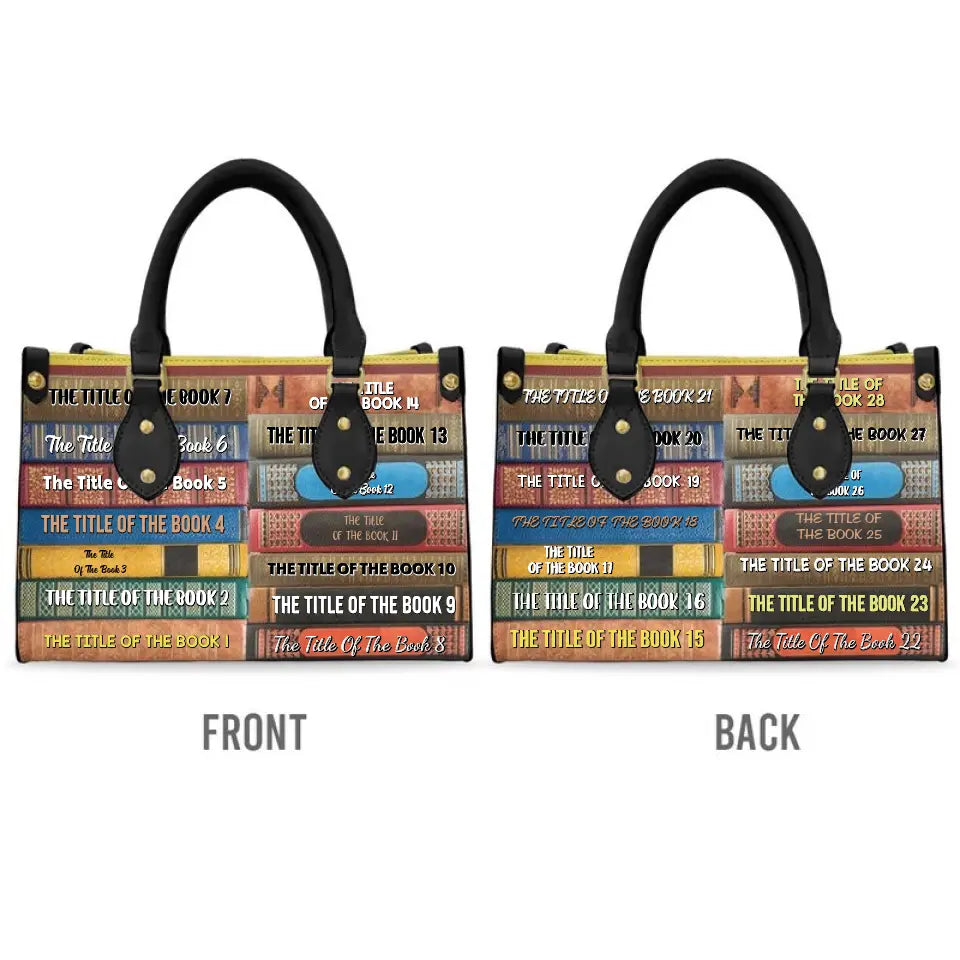 Custom Book Titles Personalized Book Leather Bag Gift For Book Lovers