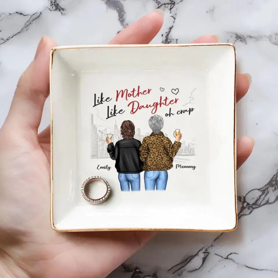 First My Mother, Forever My Best Friend - Family Personalized Custom Jewelry Dish - Gift For Mom, Grandma