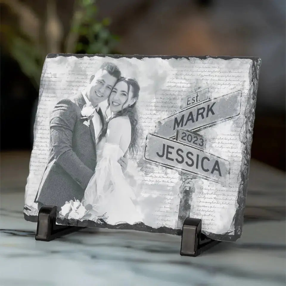 Custom Photo You’re The Best Thing That Ever Happened To Me - Couple Personalized Custom Rectangle Shaped Stone With Stand - Gift For Husband Wife, Anniversary