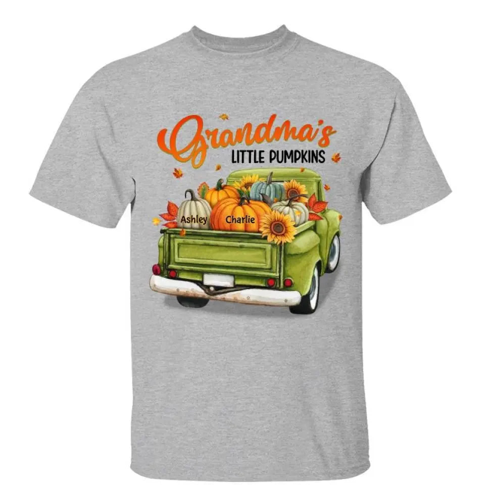 Grandma's Little Pumpkins Personalized Shirt - Fall Season Gift For Grandma