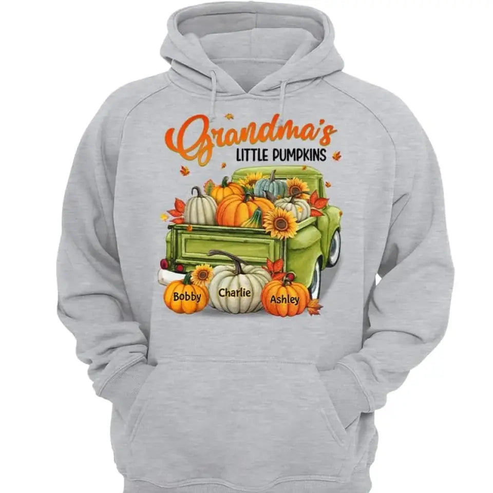 Grandma's Little Pumpkins Personalized Shirt - Fall Season Gift For Grandma