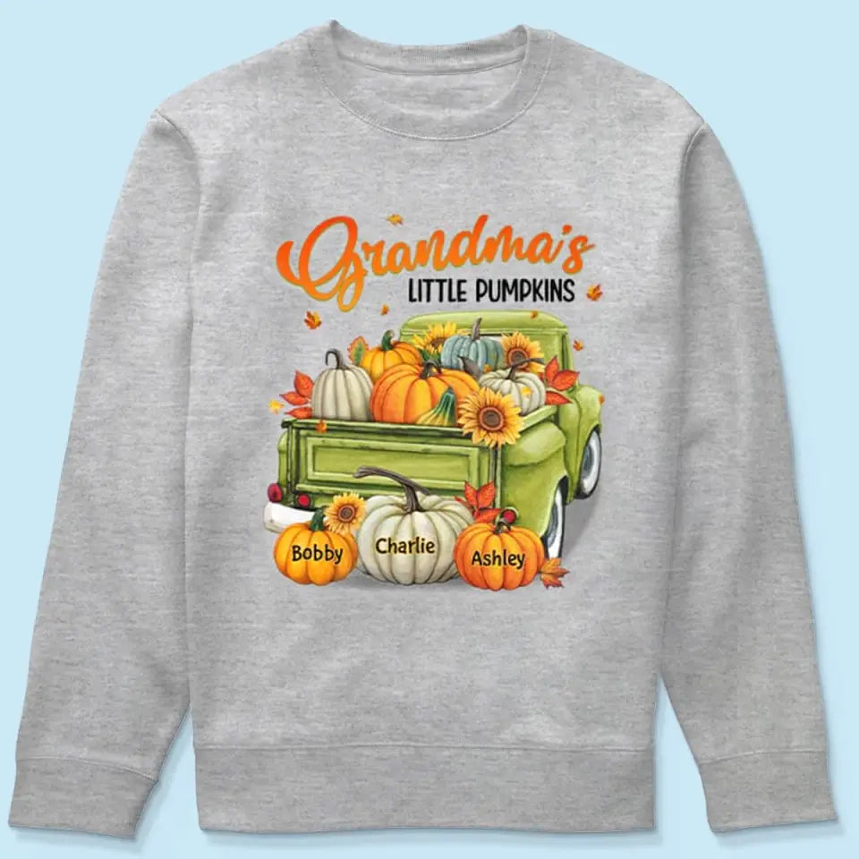 Grandma's Little Pumpkins Personalized Shirt - Fall Season Gift For Grandma