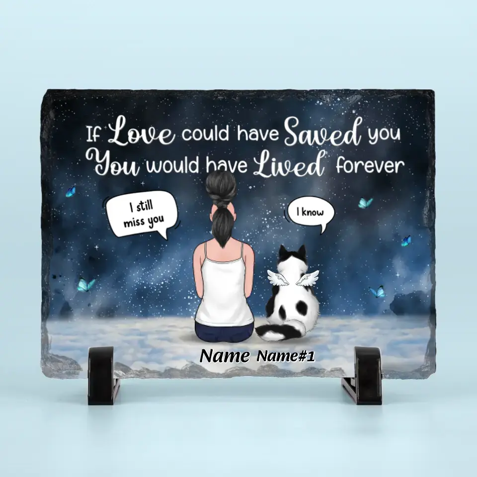 They Left Paw Prints On My Heart - Memorial Personalized Custom Rectangle Shaped Stone With Stand - Sympathy Gift For Pet Owners, Pet Lovers