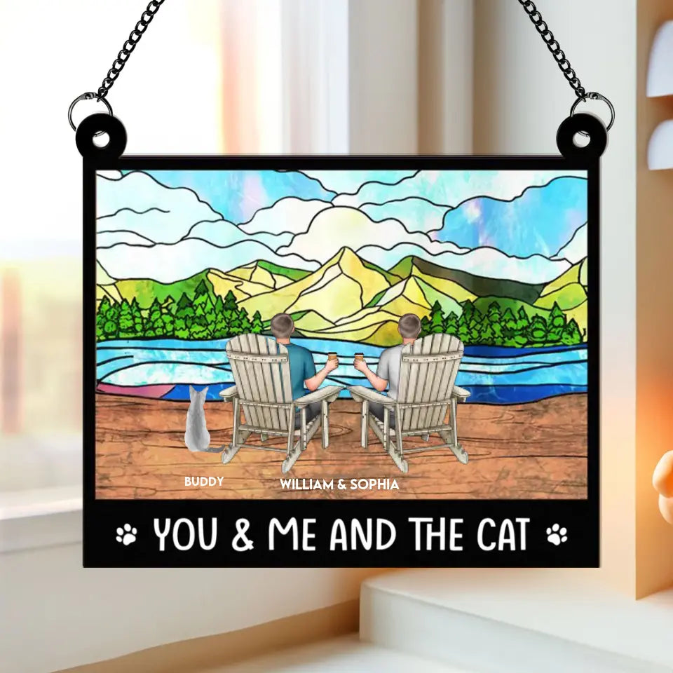 You And Me And The Dogs - Personalized Window Hanging Suncatcher Ornament