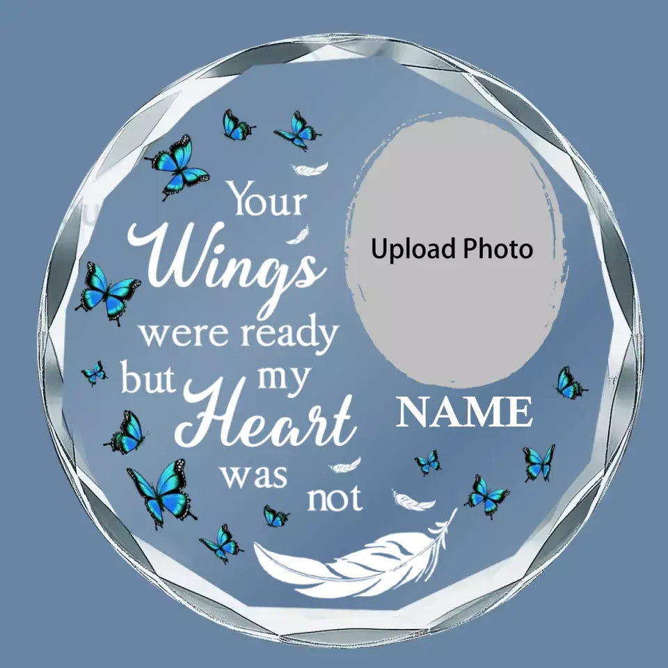 Custom Photo Loving You Forever - Memorial Personalized Custom Circle Glass Ornament - Sympathy Gift For Family Members