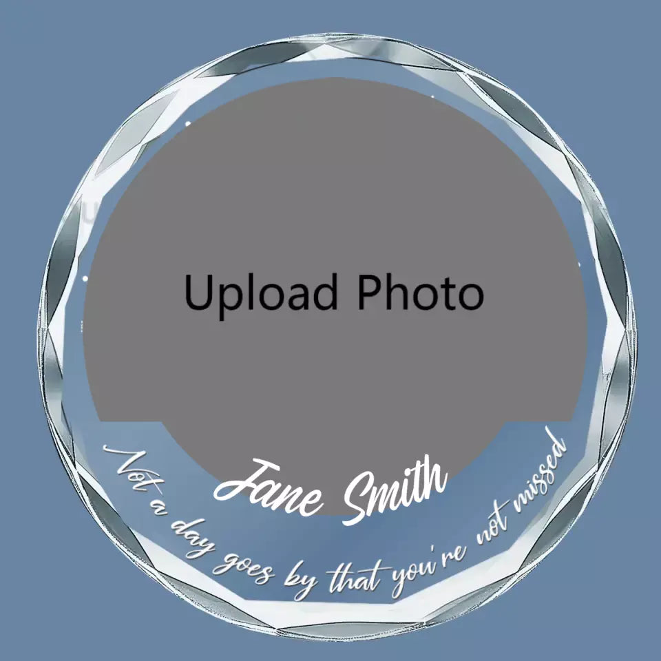 Custom Photo In Loving Memory - Memorial Personalized Custom Circle Glass Ornament - Sympathy Gift For Family Members