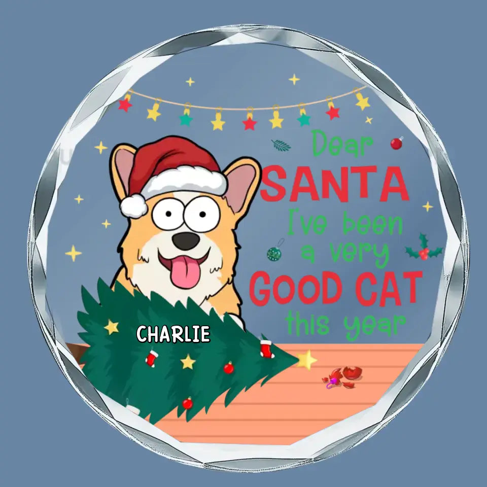 On The Naughty List I Regret Nothing - Dog & Cat Personalized Custom Circle Glass Ornament - Christmas Gift For Pet Owners, Pet Lovers