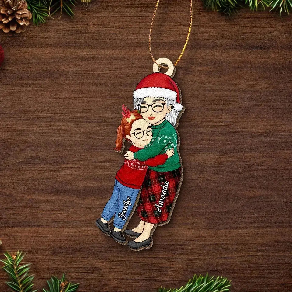 Best Grandma Ever - Family Personalized Custom Leather Ornament - Christmas Gift For Grandma