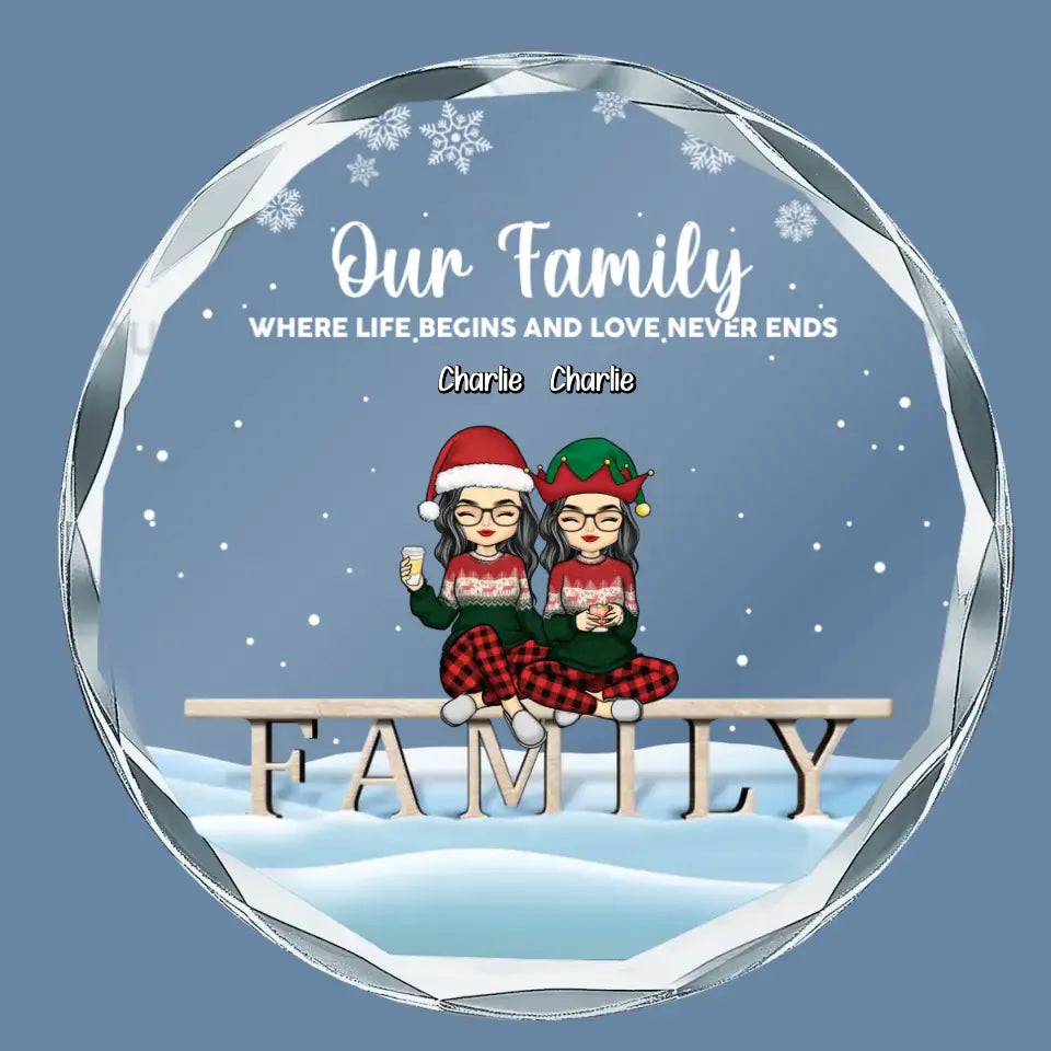 Family Is The Best Gift Of All - Family Personalized Custom Circle Glass Ornament - Christmas Gift For Family Members