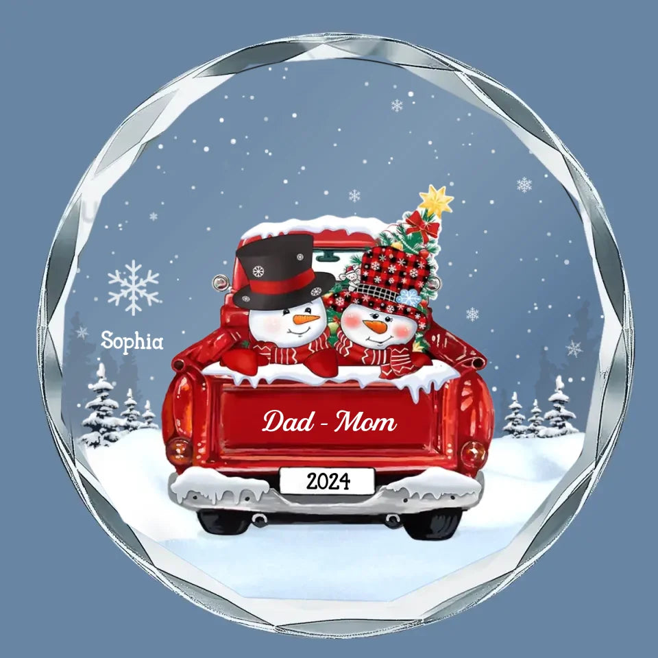 You Made My Childhood Such A Sweet And Happy Time - Family Personalized Custom Circle Glass Ornament - Christmas Gift For Grandpa, Grandma