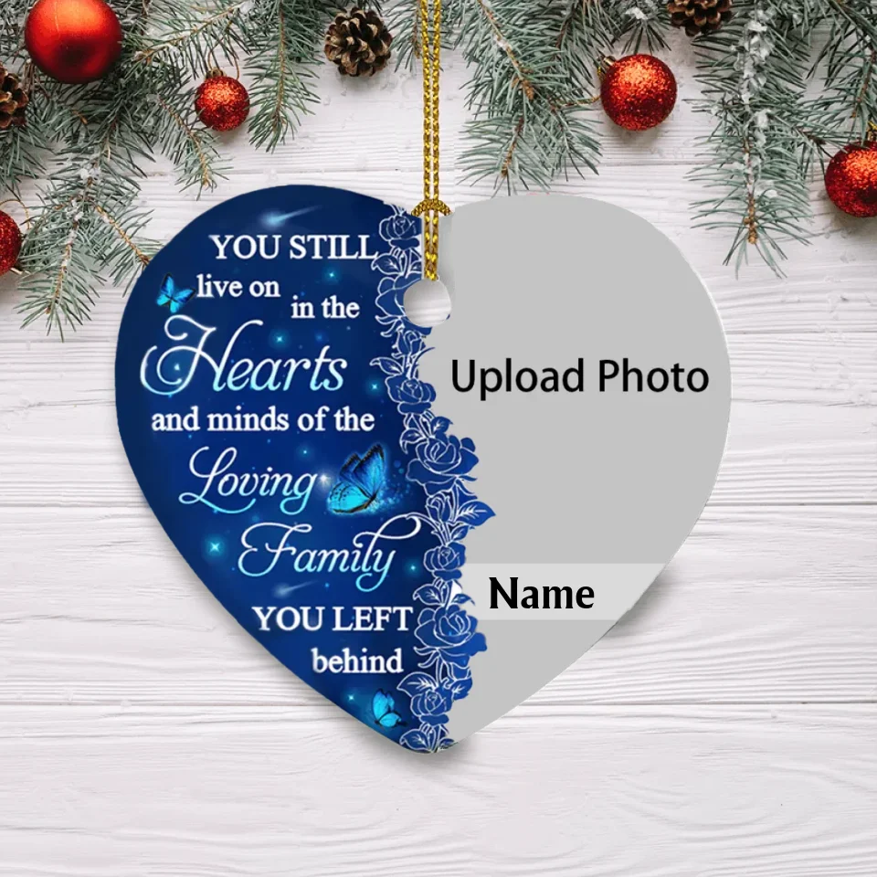 Hearts And Minds - Personalized Custom Heart Ceramic Christmas Ornament