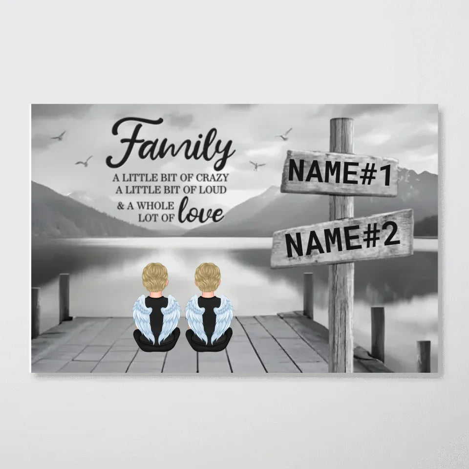 Retro Vintage Family A Little Whole Lot of Love Sign Posts Personalized Poster, Unique 2024 Christmas Gift For Family