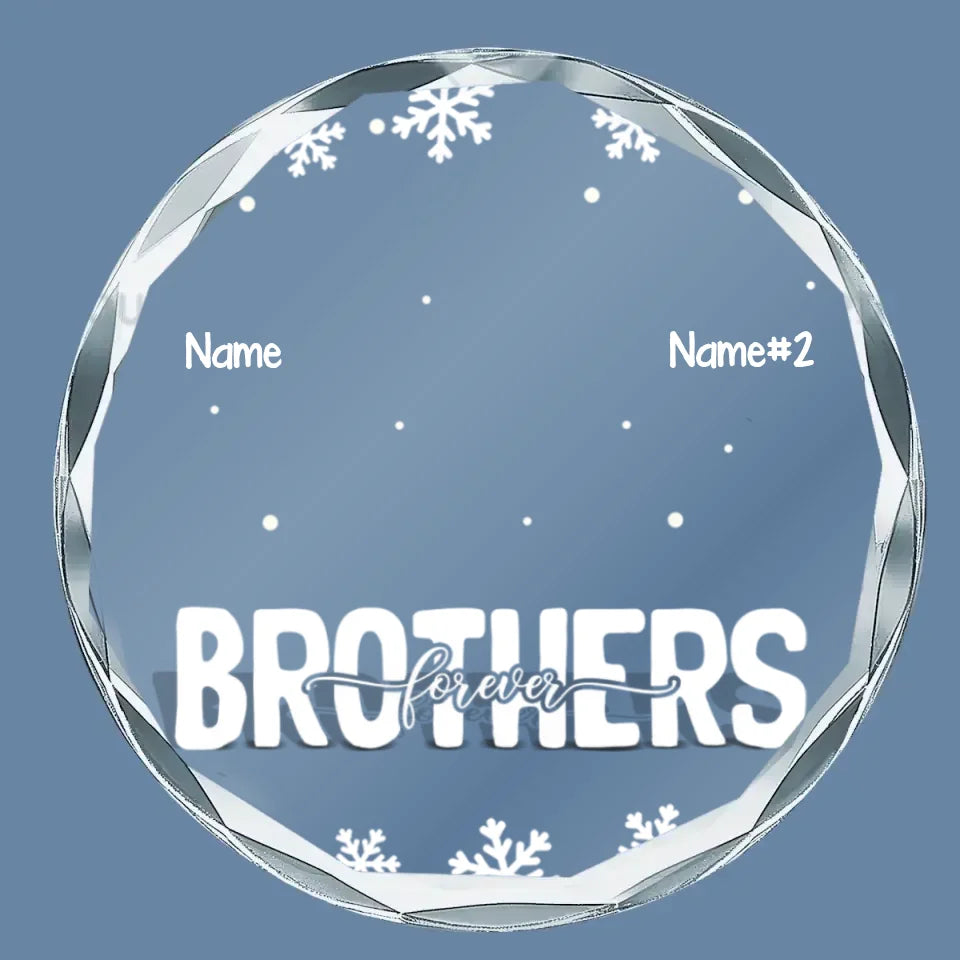 Family Forever - Family Personalized Custom Circle Glass Ornament - Gift For Family Members