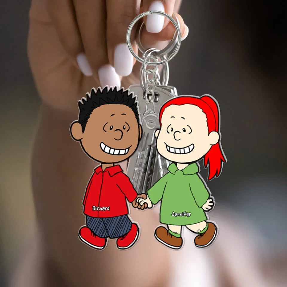 Couple Keychain - Personalized Gift For Couple Hand