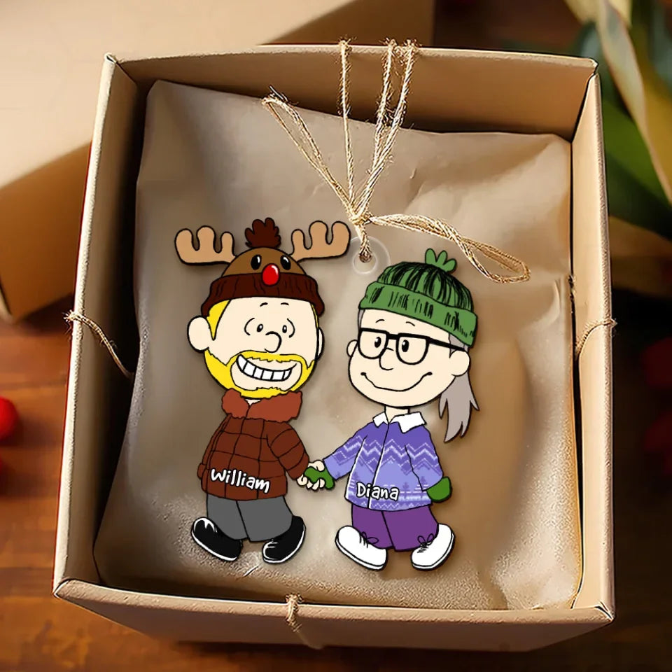 Couple Ornament - Personalized Gift For Couple Hand