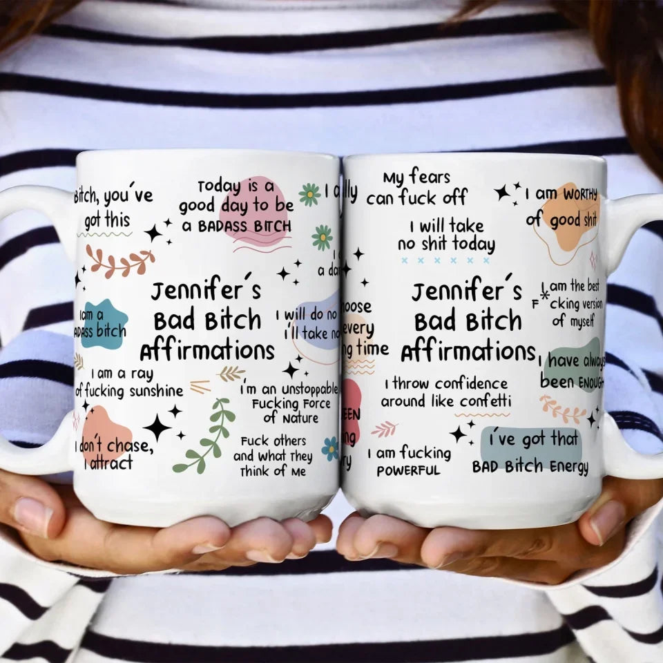 Funny Mug - Bad B_Tch Affirmations - For Cow (1)