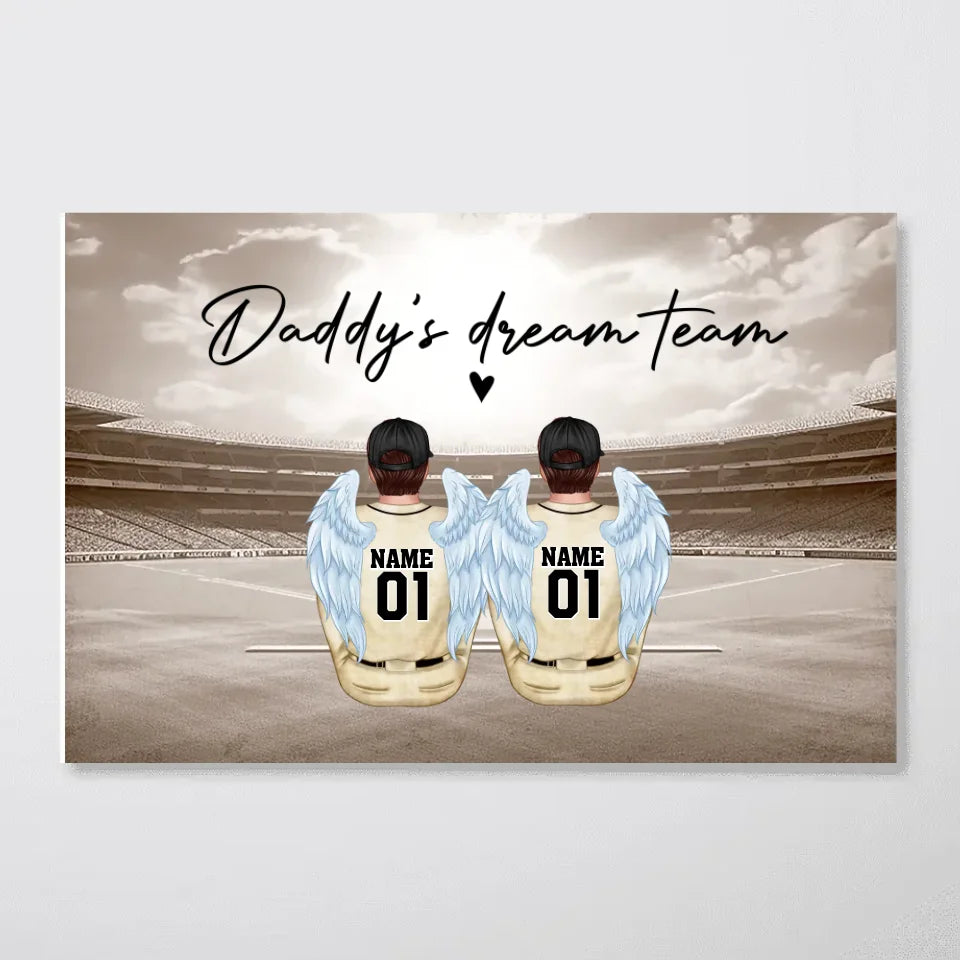 Retro Baseball Family Sitting Personalized Poster