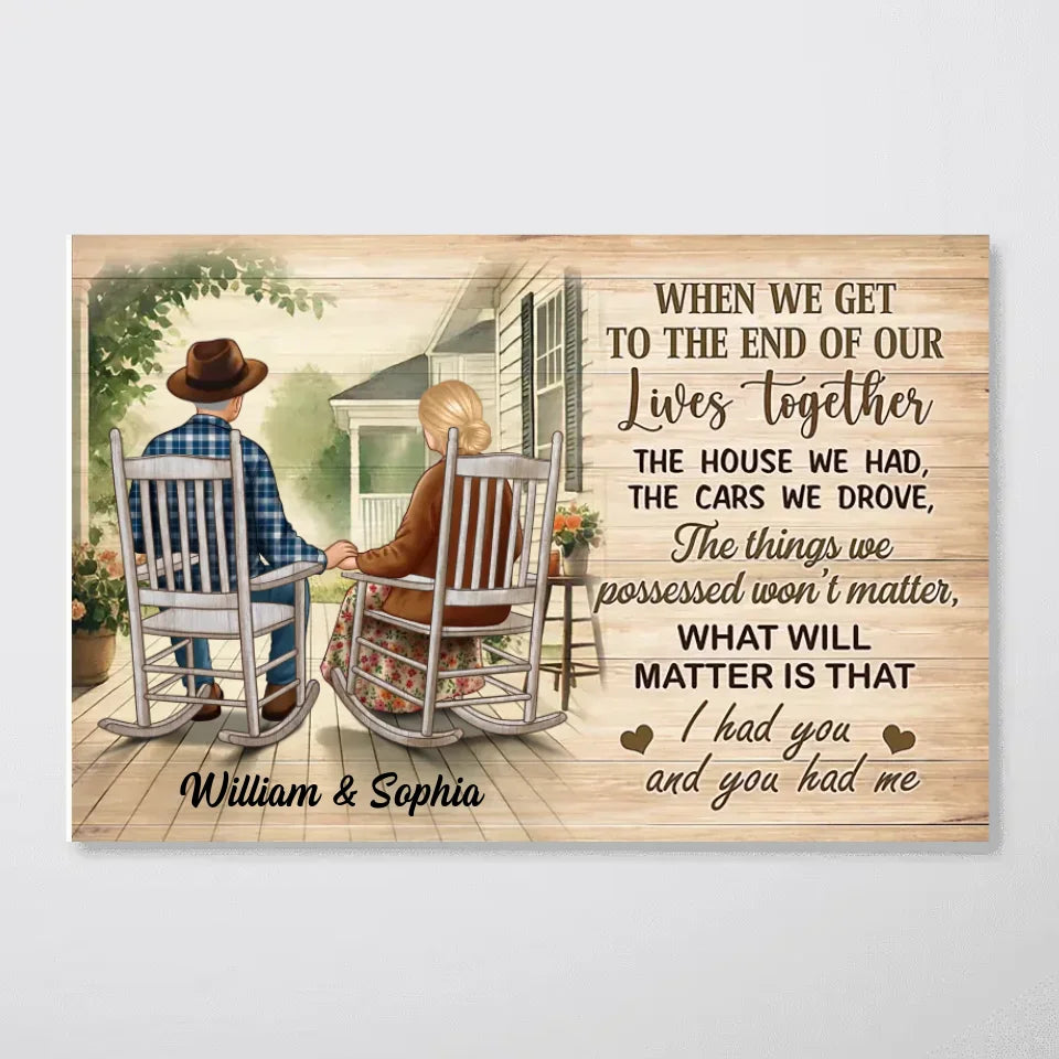 Old Couple Sitting On The Porch Personalized Poster, Heartfelt Gift For Couple, For Him, For Her, Husband, Wife