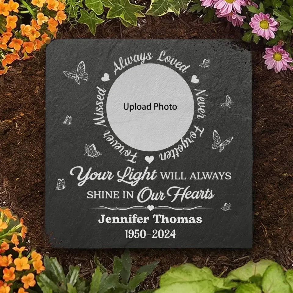 Custom Photo Not A Day Goes By That You Are Not Missed - Memorial Personalized Custom Square Shaped Memorial Stone - Sympathy Gift For Family Members