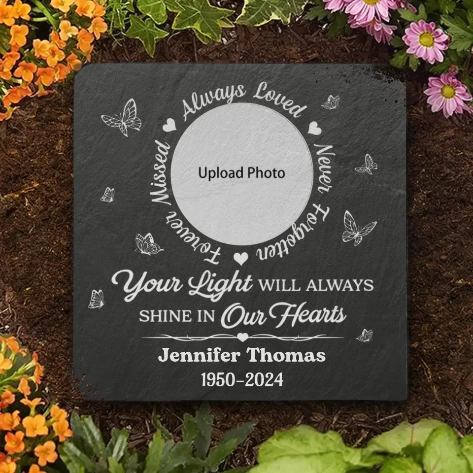 Custom Photo Not A Day Goes By That You Are Not Missed - Memorial Personalized Custom Square Shaped Memorial Stone - Sympathy Gift For Family Members