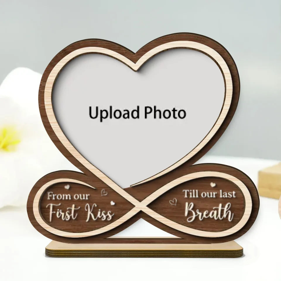 Infinity Custom Couple Photo Personalized 2-Layer Standing Wooden Plaque, Heartfelt Gift For Couple, For Him, For Her, Boyfriend, Girlfriend, Husband, Wife