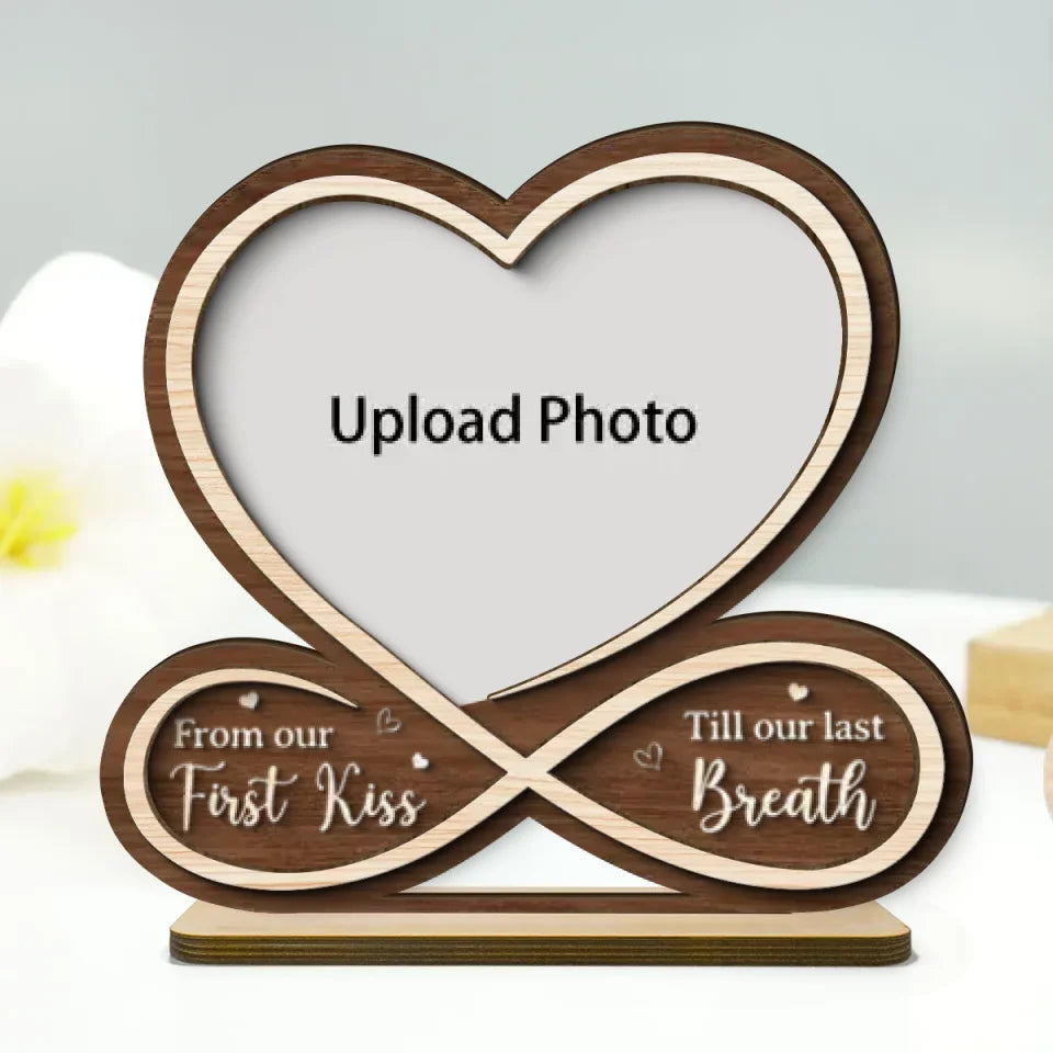 Infinity Custom Couple Photo Personalized 2-Layer Standing Wooden Plaque, Heartfelt Gift For Couple, For Him, For Her, Boyfriend, Girlfriend, Husband, Wife