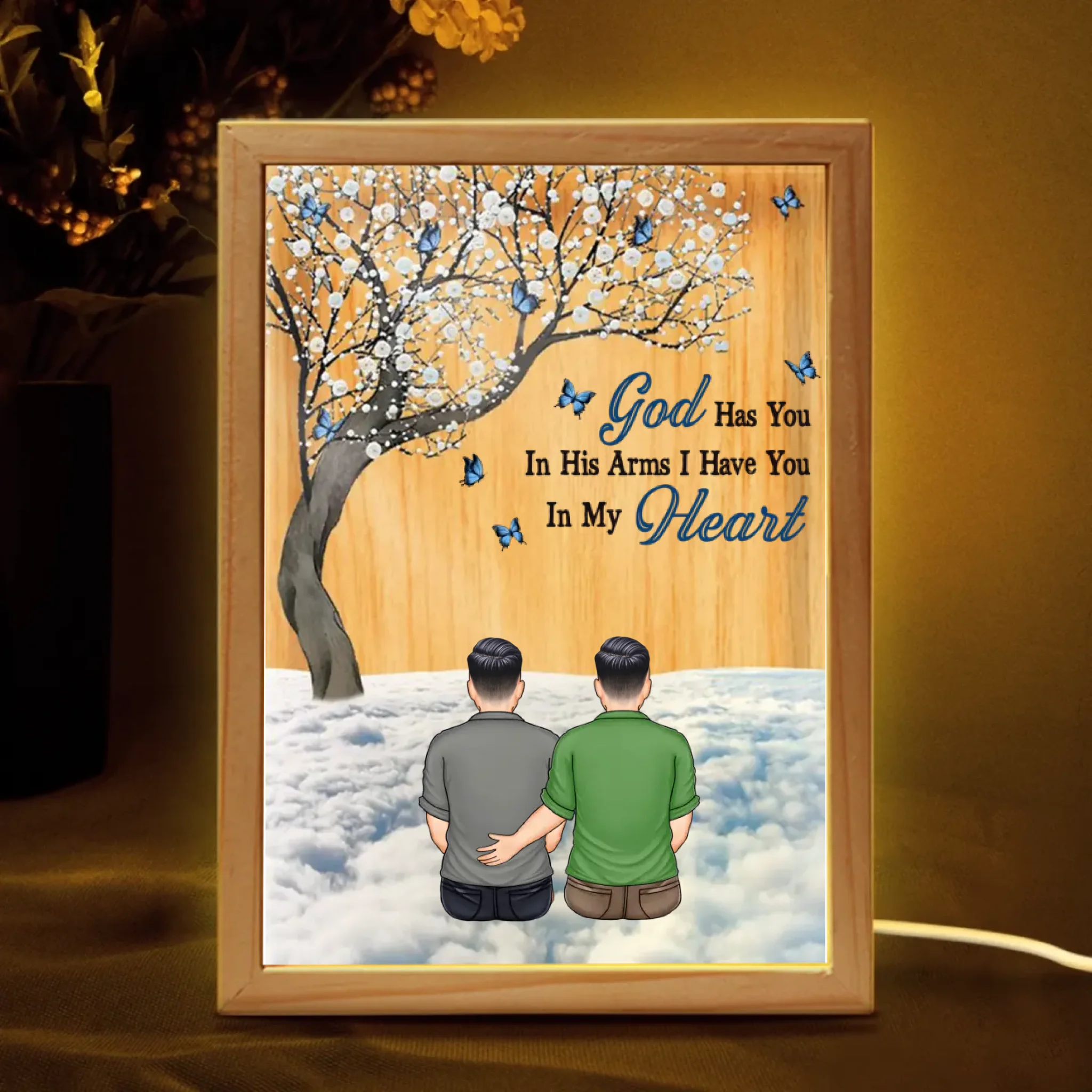I Am Always With You - Memorial, Family Gift - Personalized Picture Frame Light Box