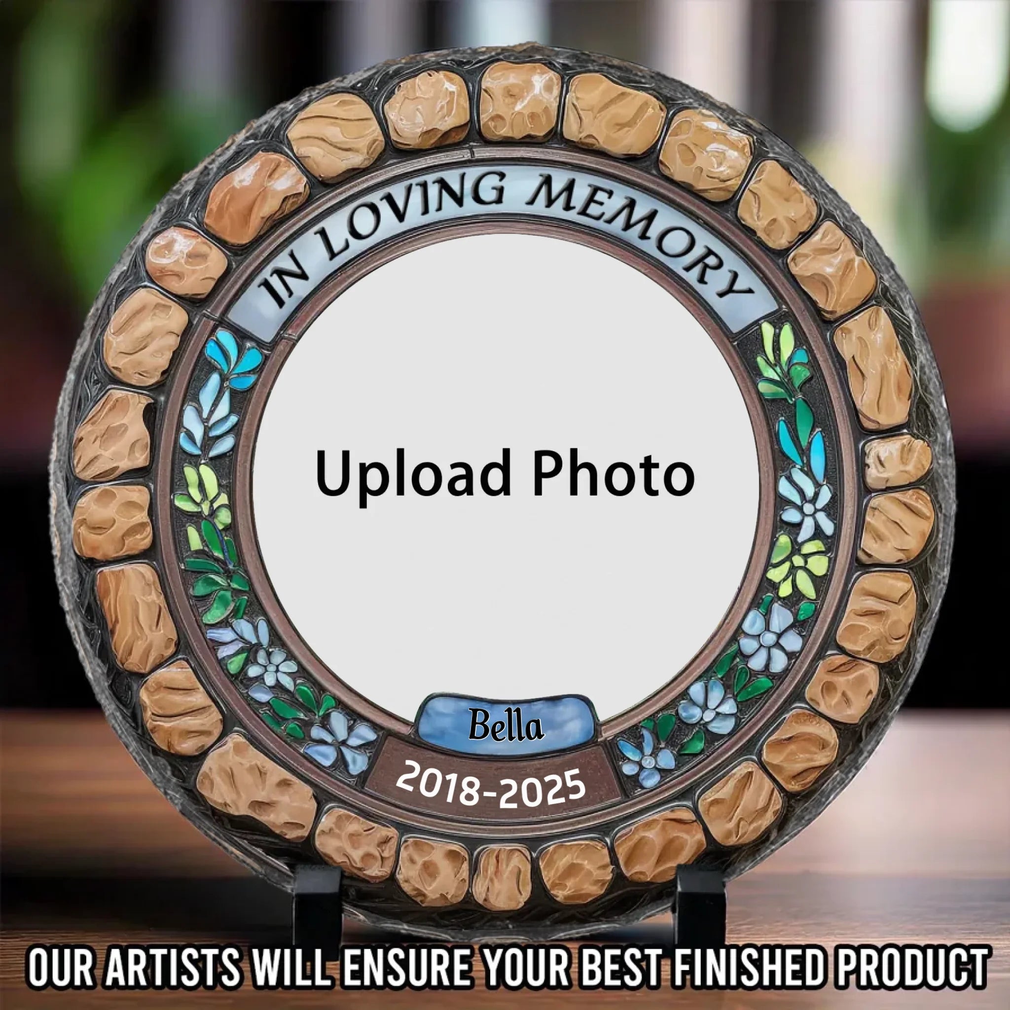 Custom Photo No Greater Companion, No Better Friend - Memorial Personalized Custom Round Shaped Memorial Stone - Sympathy Gift For Pet Owners, Pet Lovers