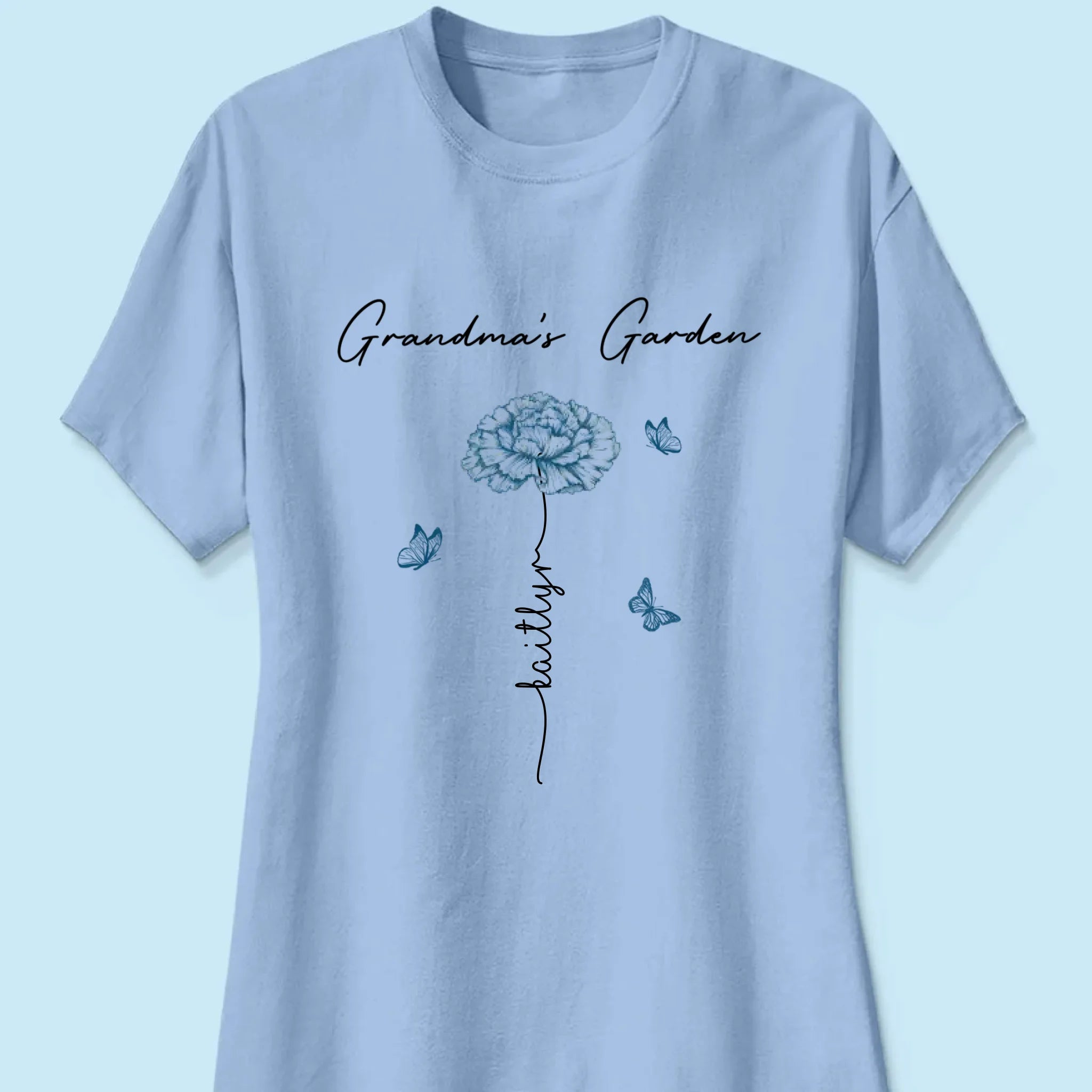 Grandma's Garden Retro Vintage Birthmonth Flowers Personalized Shirt, Grandkids Names Floral Gift for Grandma, Mom