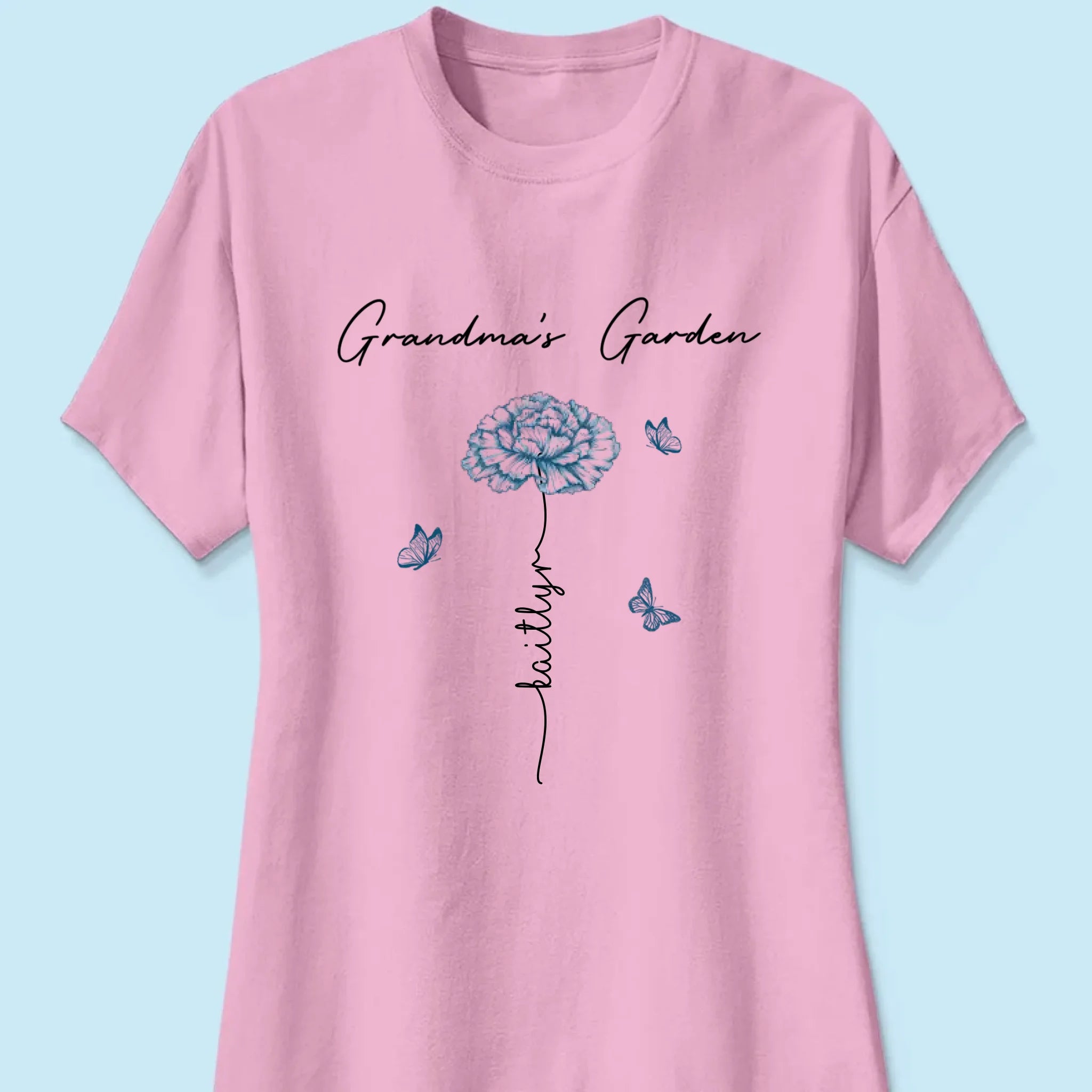 Grandma's Garden Retro Vintage Birthmonth Flowers Personalized Shirt, Grandkids Names Floral Gift for Grandma, Mom