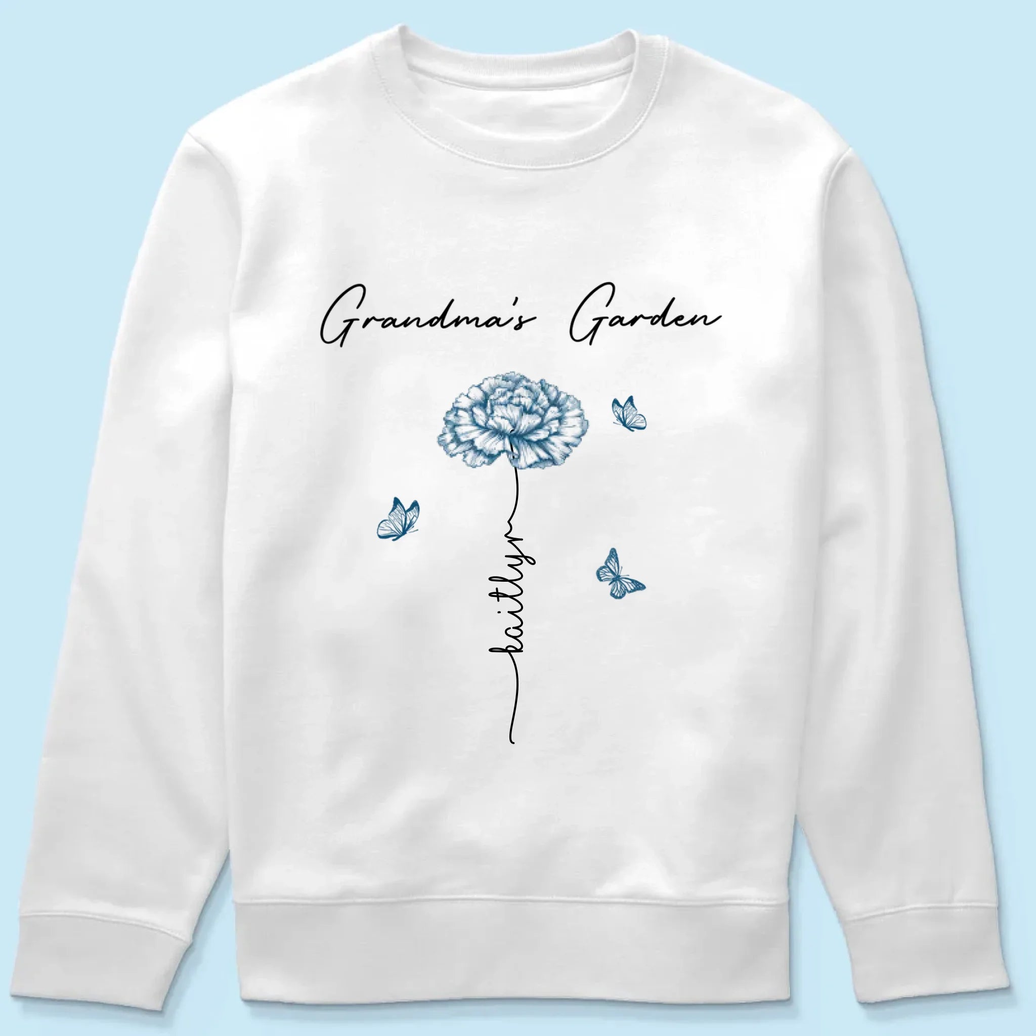 Grandma's Garden Retro Vintage Birthmonth Flowers Personalized Shirt, Grandkids Names Floral Gift for Grandma, Mom