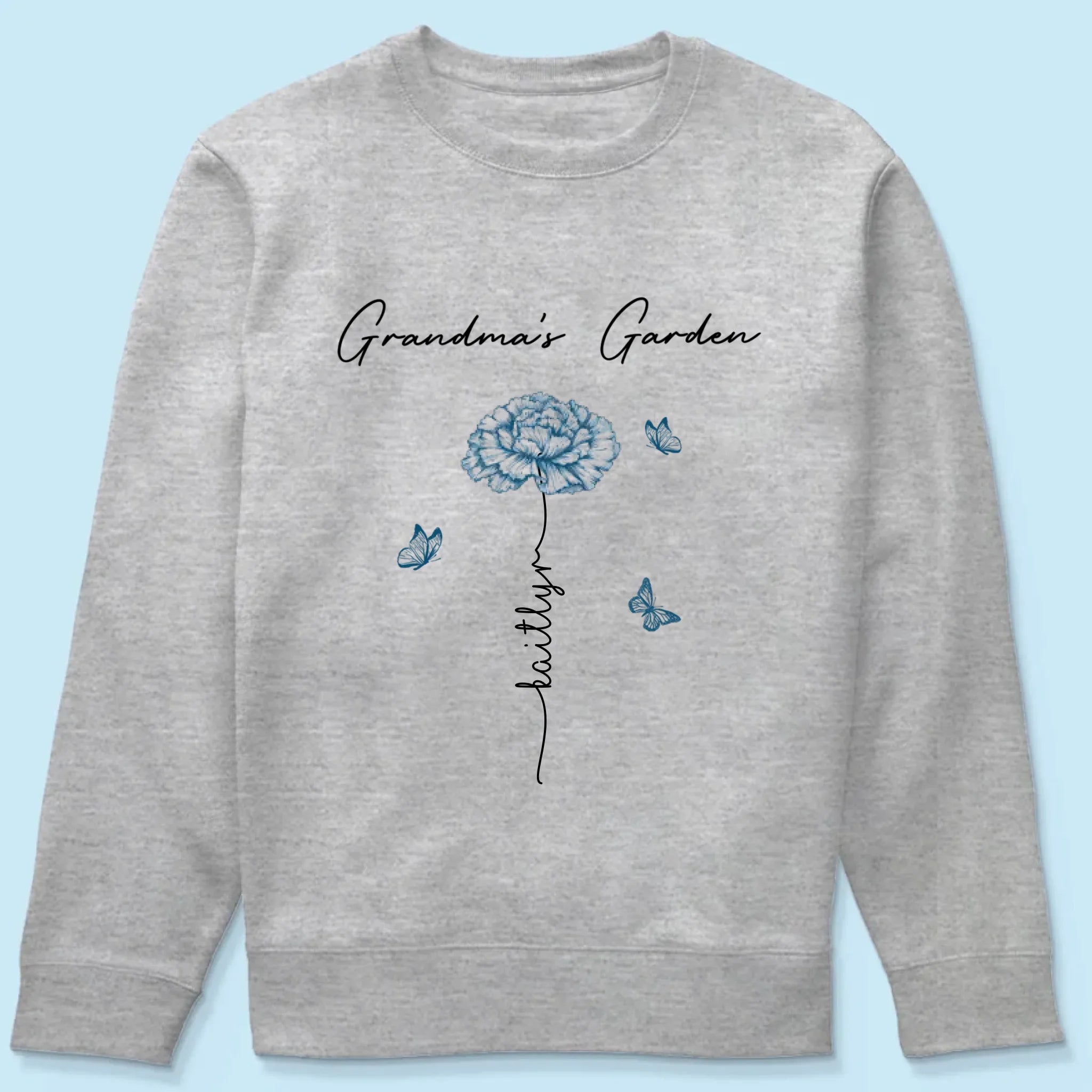 Grandma's Garden Retro Vintage Birthmonth Flowers Personalized Shirt, Grandkids Names Floral Gift for Grandma, Mom