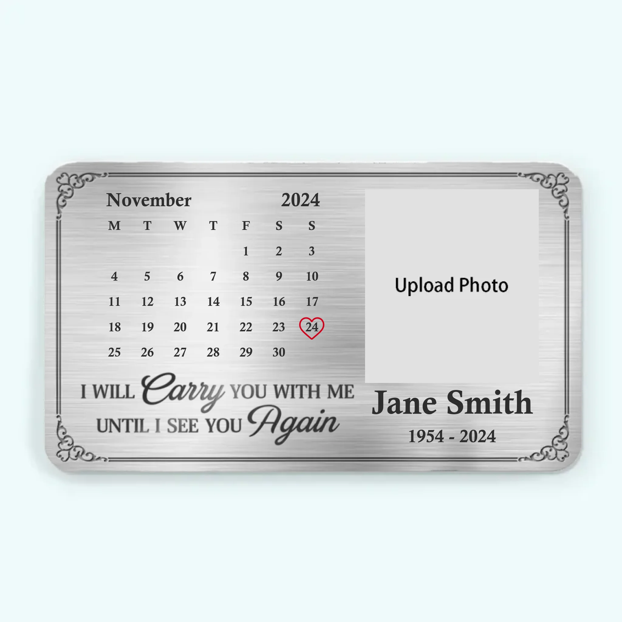 Custom Photo Always By Our Side, Even If Unseen - Memorial Personalized Custom Aluminum Wallet Card - Sympathy Gift For Family Members