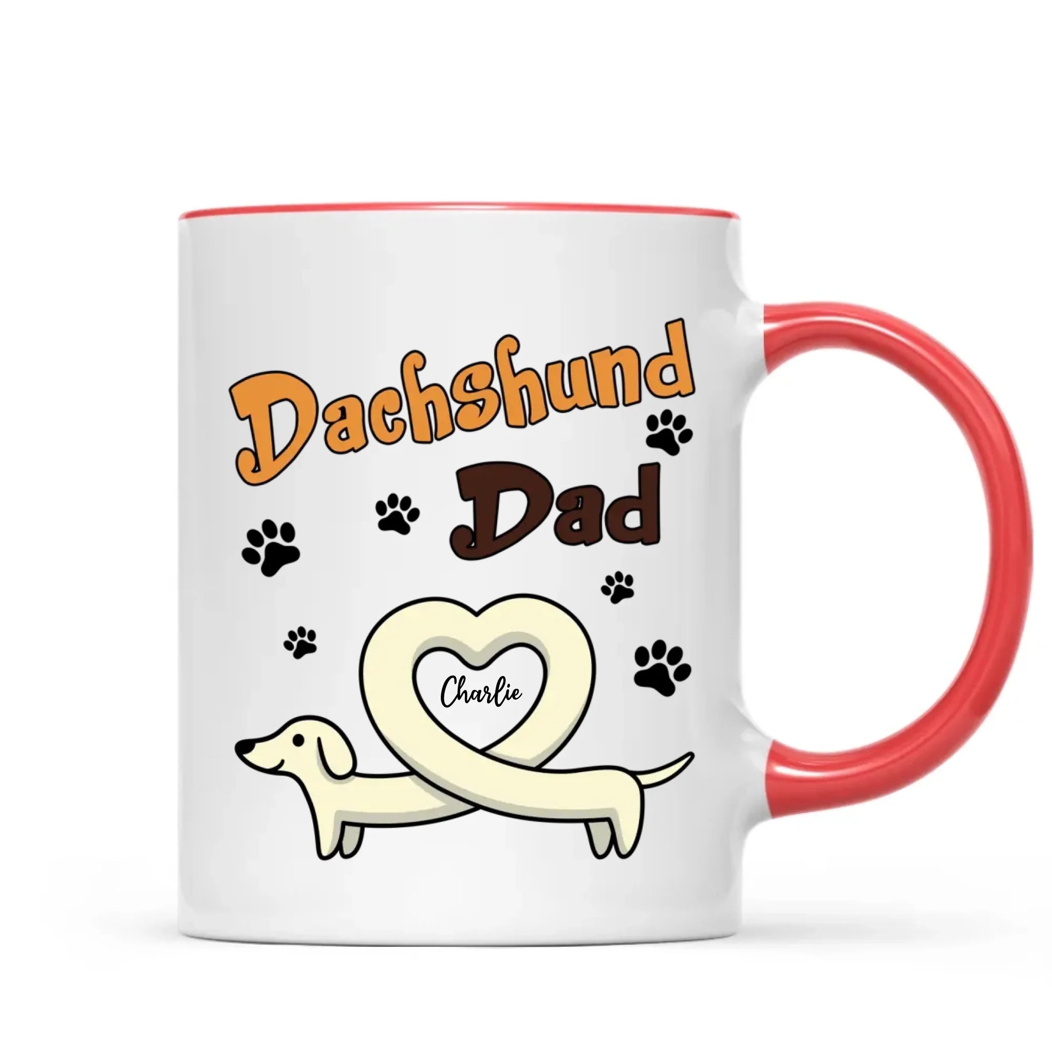 Doxie Mom Cute Heart Dachshunds Personalized Mug