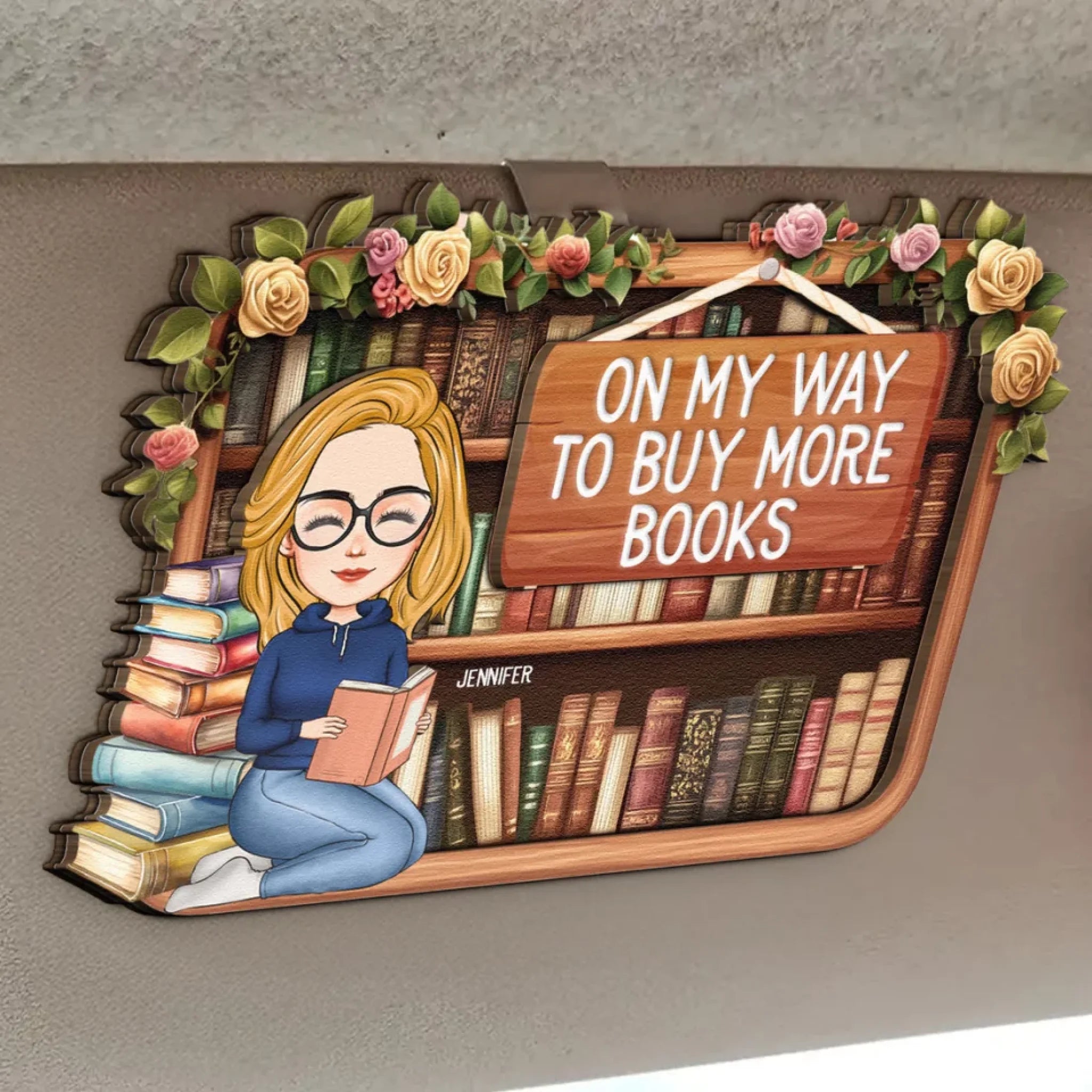 On-My-Way-To-Buy-More-Books-Personalized-Wooden-Car-Visor-Clip_2