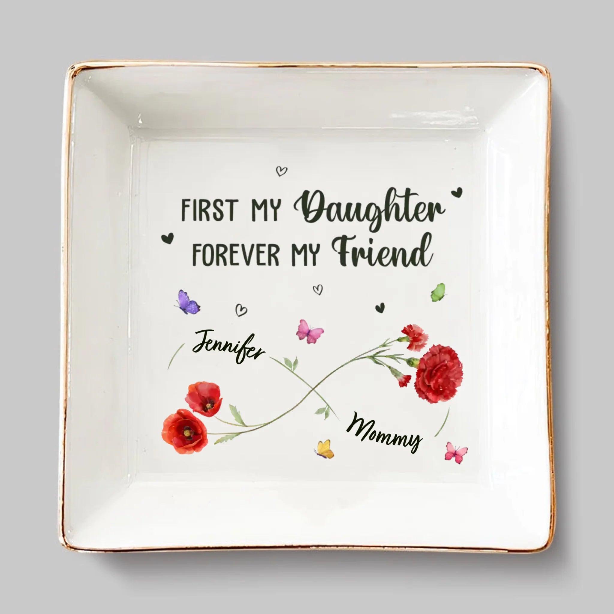 Endless Love, Timeless Bond - Family Personalized Custom Jewelry Dish - Mother's Day, Gift For Mom, Daughter