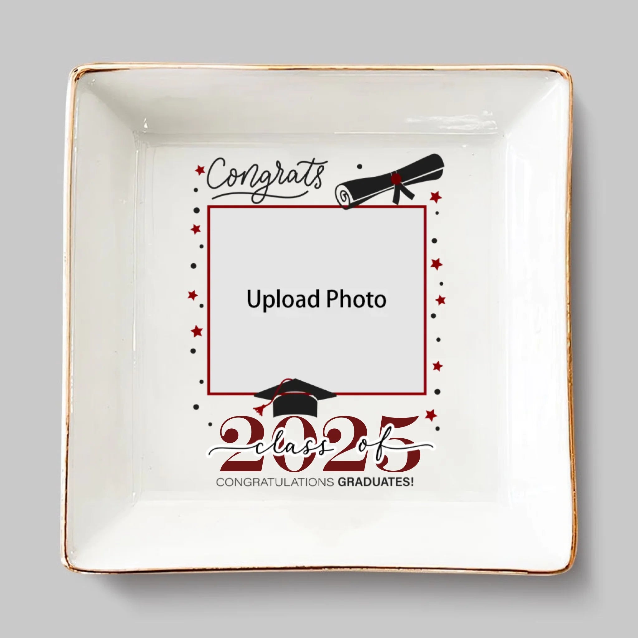 Congrats Graduation - Personalized Photo Jewelry Dish