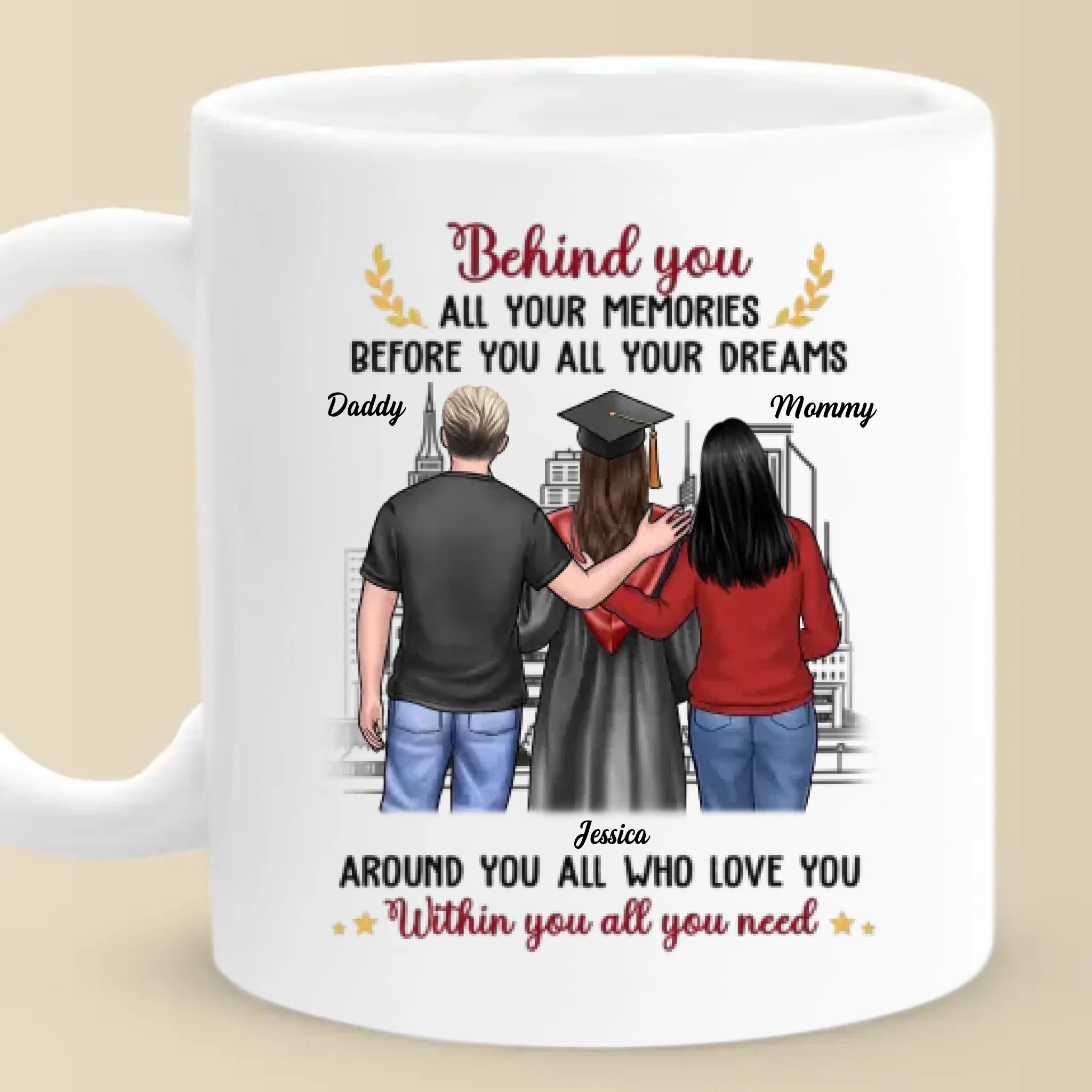 So Proud, So Blessed - Family Personalized Custom Mug - Graduation Gift For Daughter