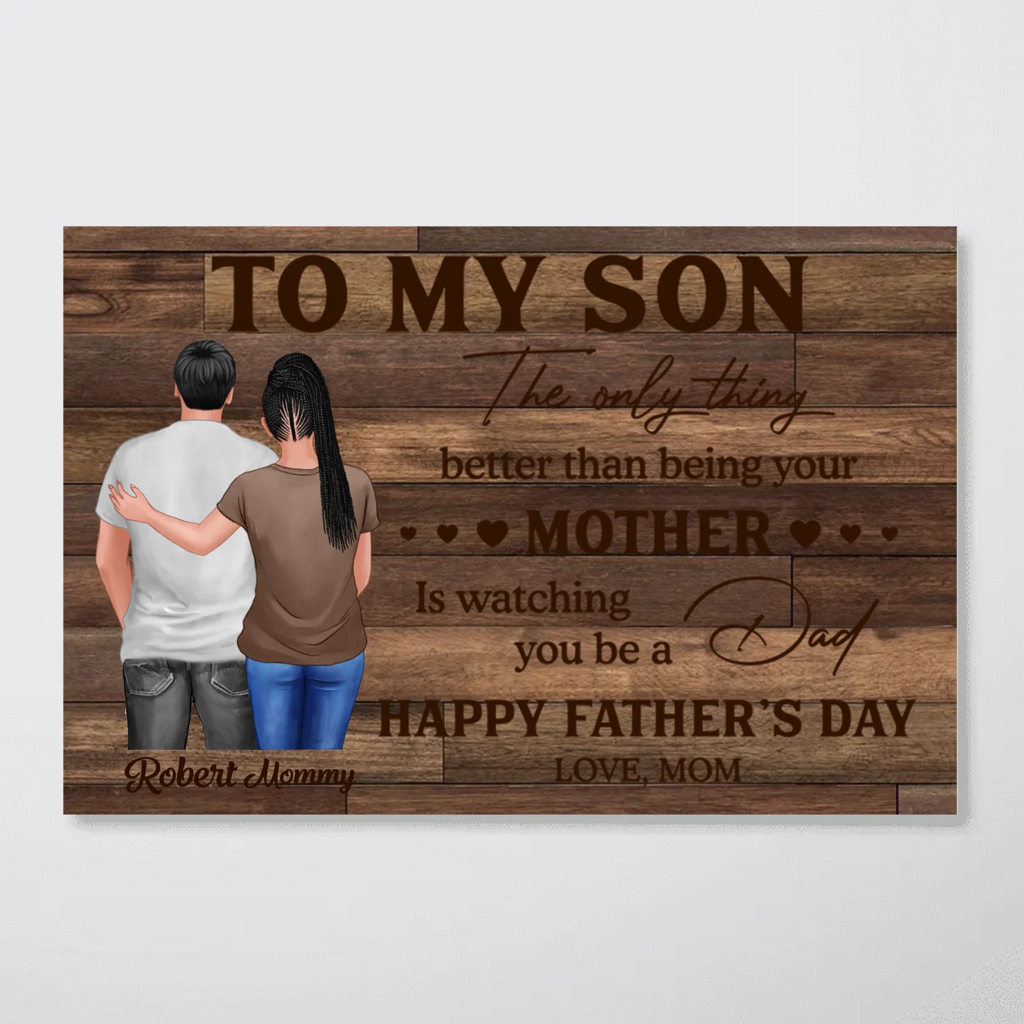 From Mom To Son Happy Father's Day Personalized Poster, Heartfelt Father's Day Gift For Son