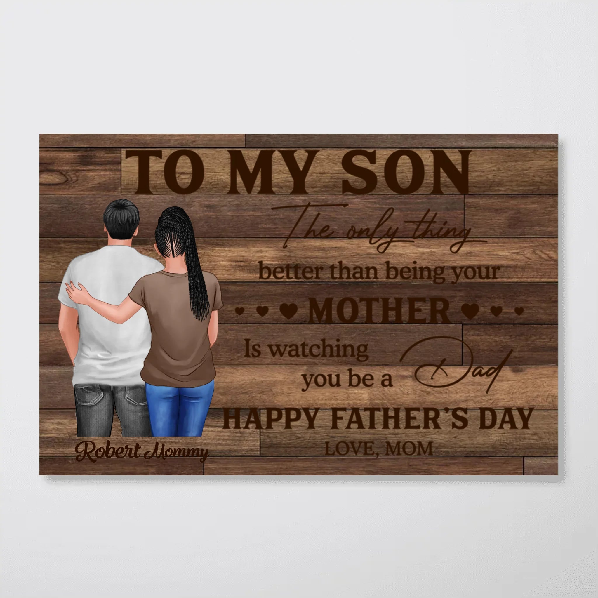 From Mom To Son Happy Father's Day Personalized Poster, Heartfelt Father's Day Gift For Son