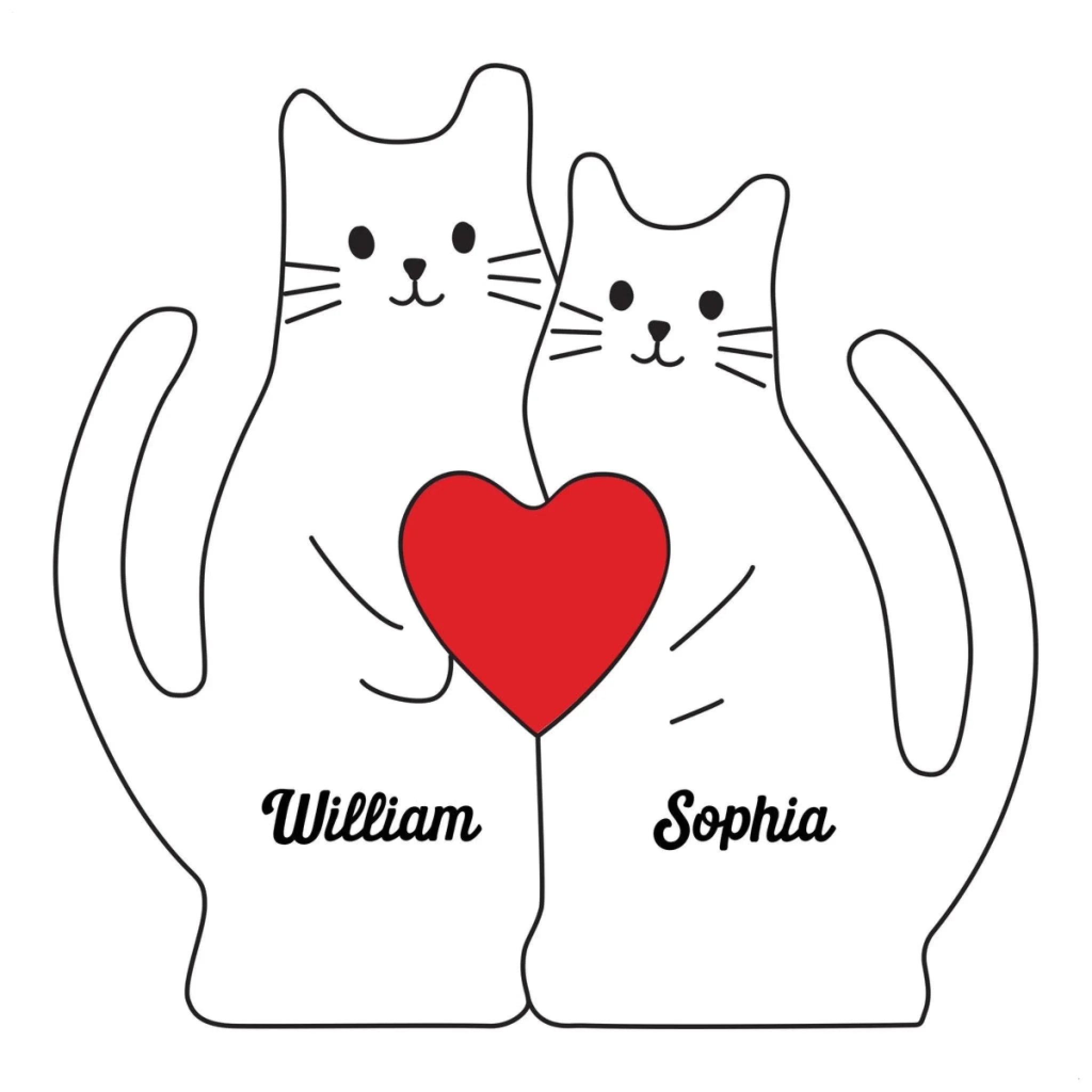 Custom Cat Shaped Wooden Art Puzzle - Personalized_