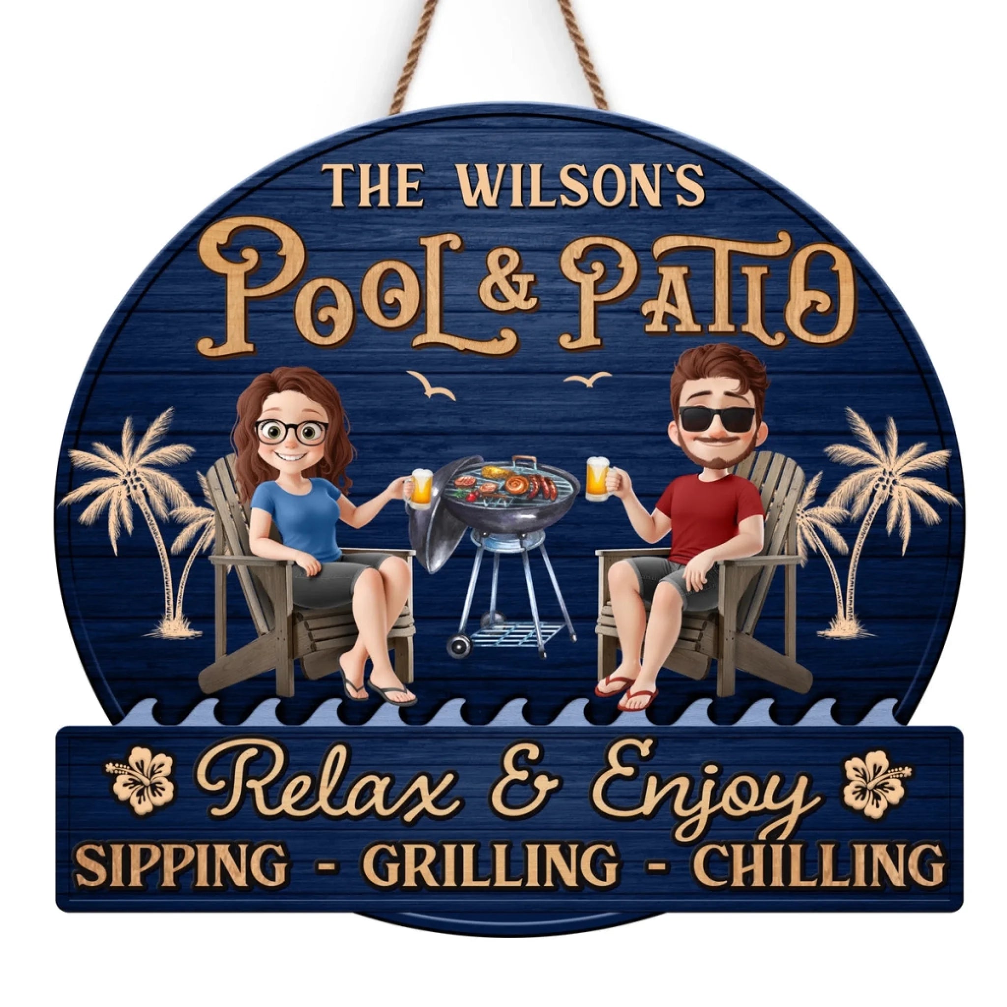 Welcome To Our Happy Place - Couple Personalized_yy
