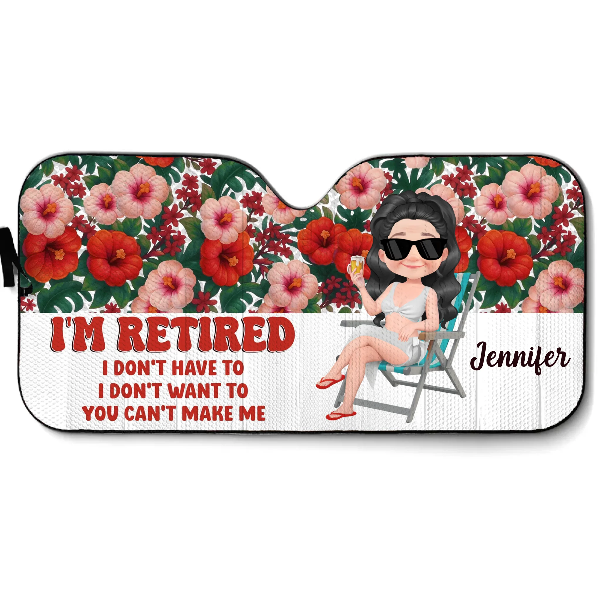 I Am Retired - Personalized Custom Car Sunshade
