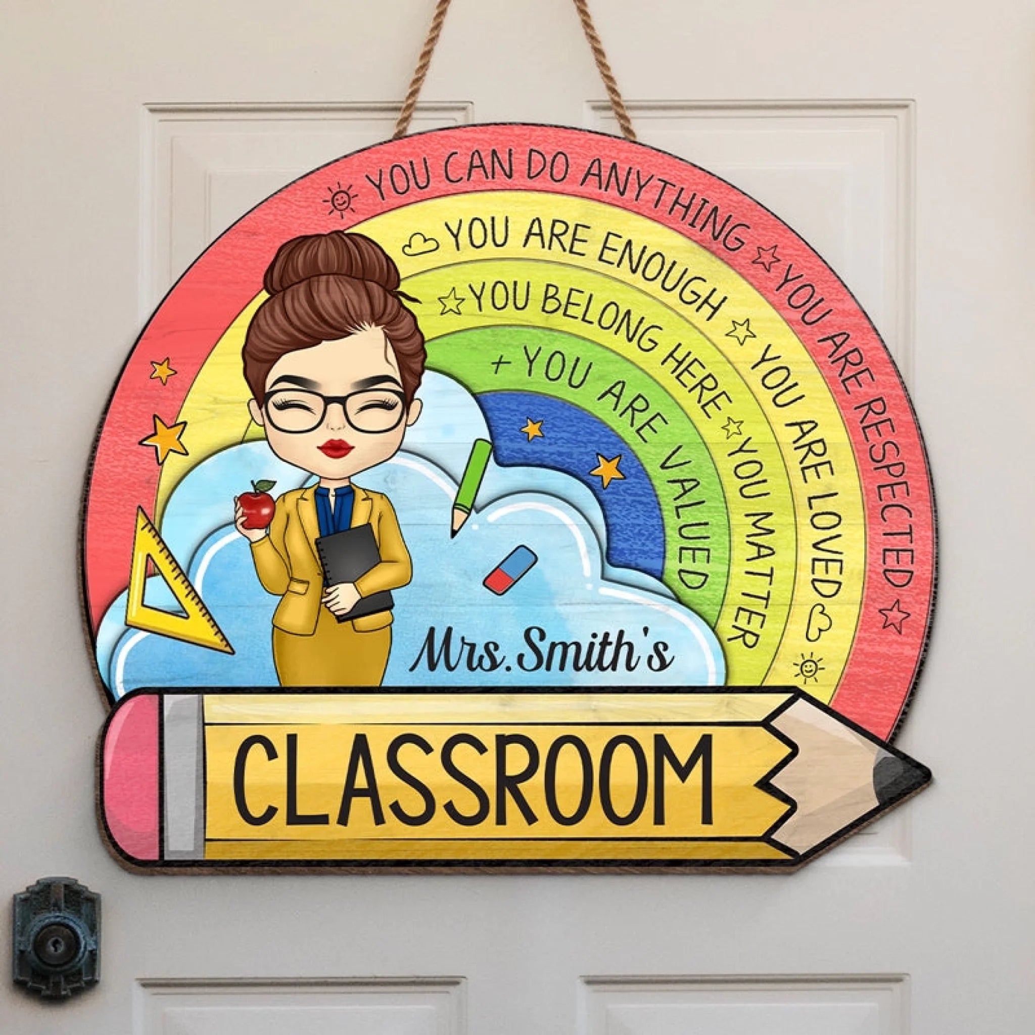 You Are Valued - Teacher Personalized Custom Shaped