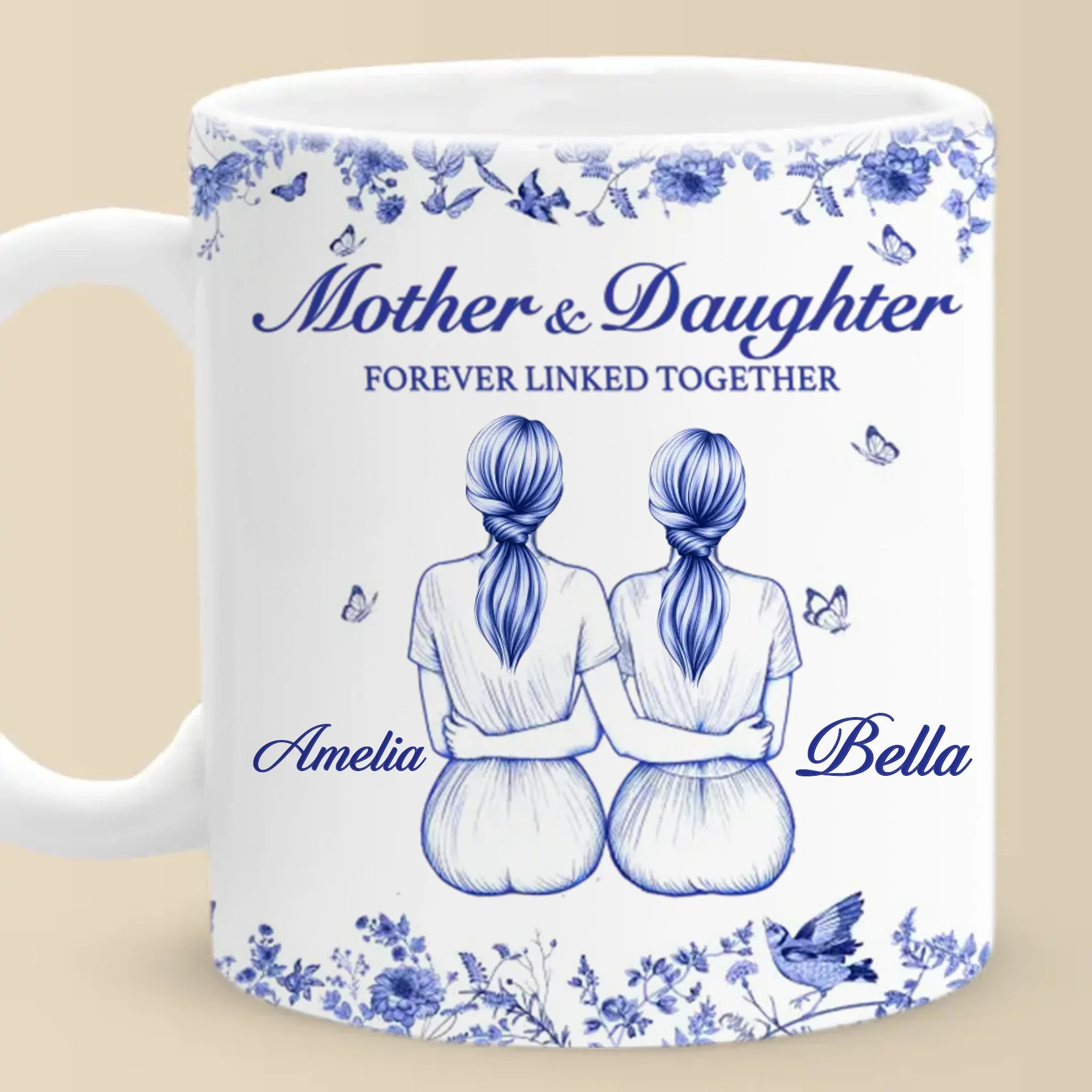 Custom Mug - Personalized Birthday Gifts For Mom, Grandma - Mother And Daughter Forever