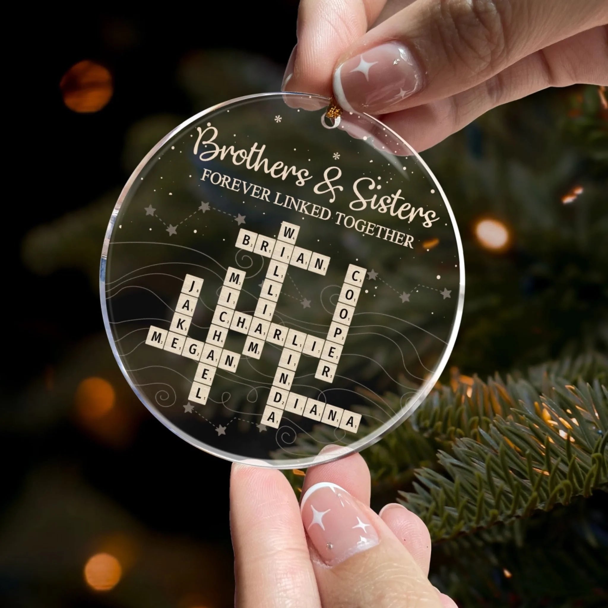 Brothers-_-Sisters-Forever-Linked-Together-Srabble-Ornament-Personalized-Acrylic-Ornament_2