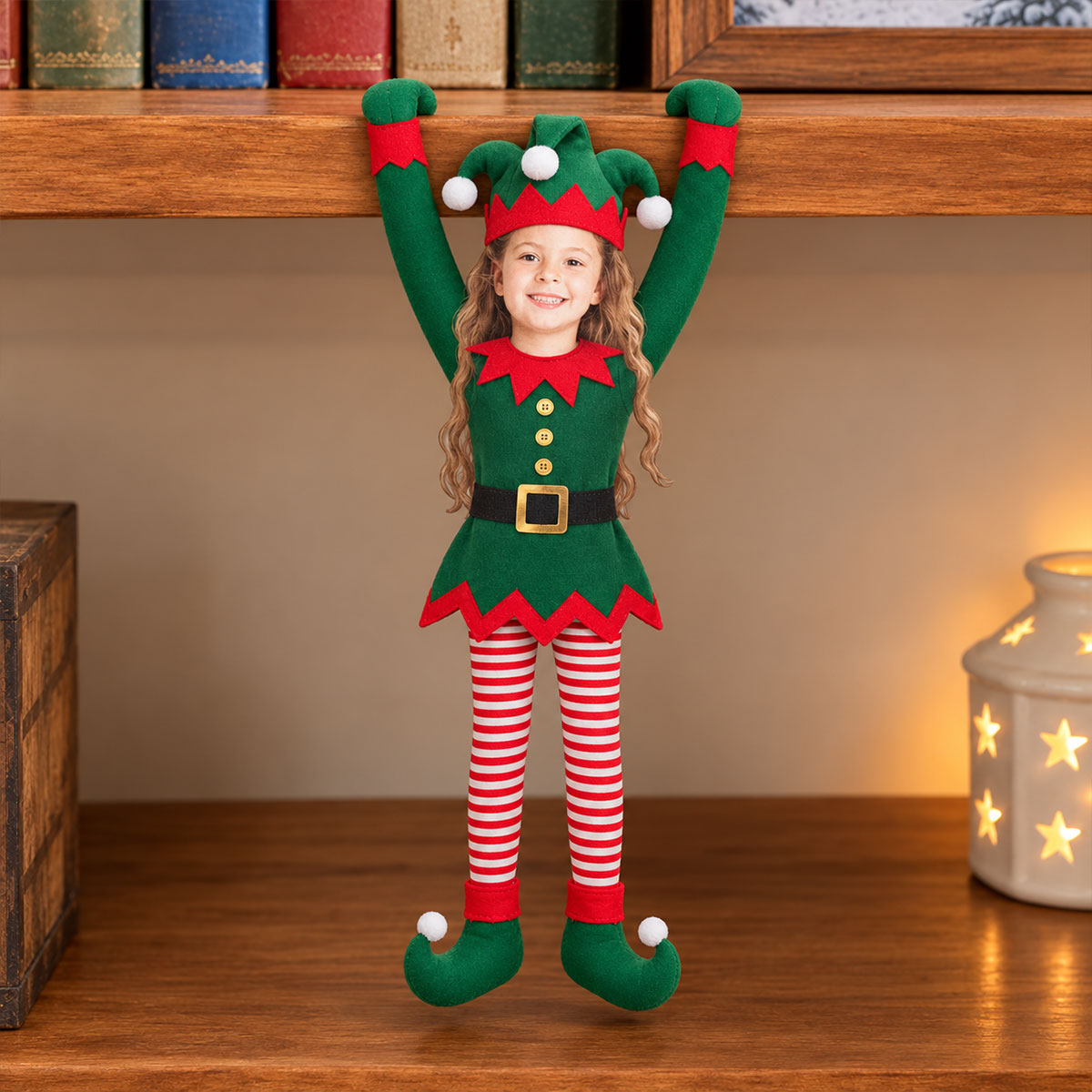Custom Face Christmas Elf Doll from Photo - Personalized Elf Poseable Plush Doll, Photo Plush Toy, Funny Family Christmas Gift, Holiday Keepsake