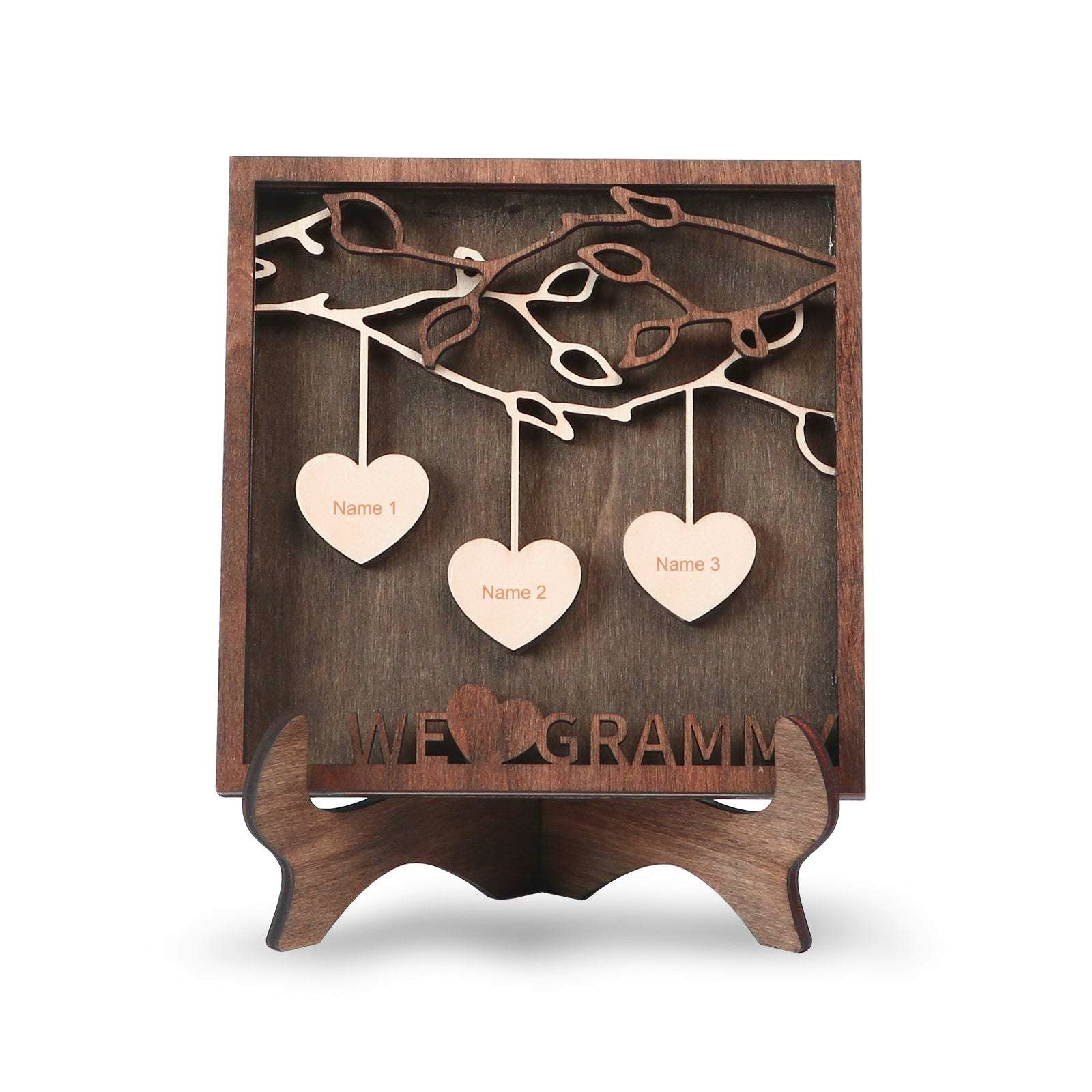 Personalized 2-14 Names Family Tree Wood Frame