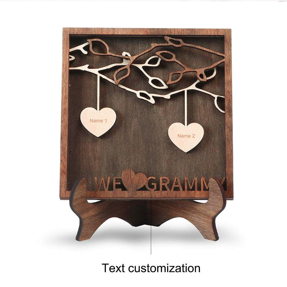 Personalized 2-14 Names Family Tree Wood Frame